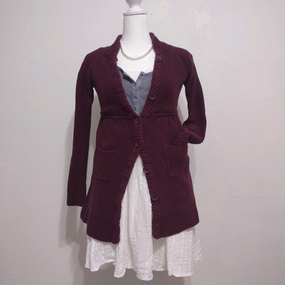 Y2K Burgundy Cardigan